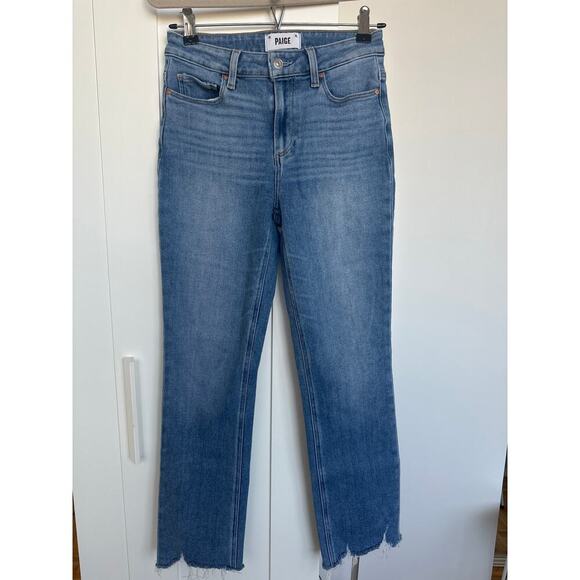 PAIGE  Women's Cindy Mel Jeans W/ Raw Destroyed Hem Denim, Size 26, Like New - Picture 1 of 9
